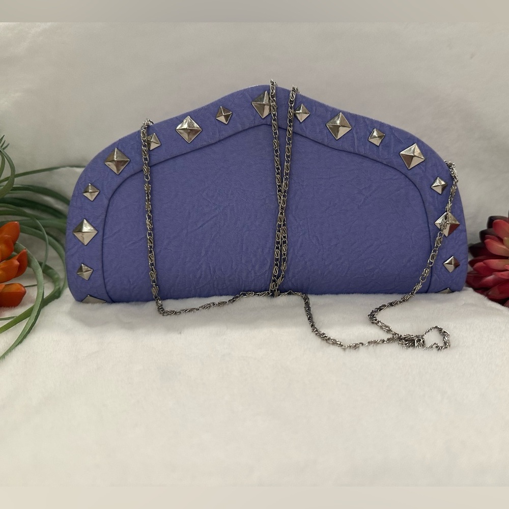 Chic Purple Clutch with Silver Stud Accents